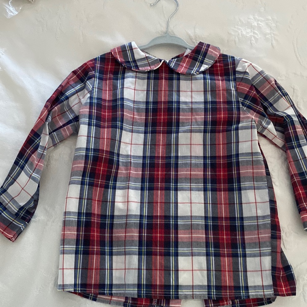 Bailey boys plaid button back Peter Pan collar shirt size 3t